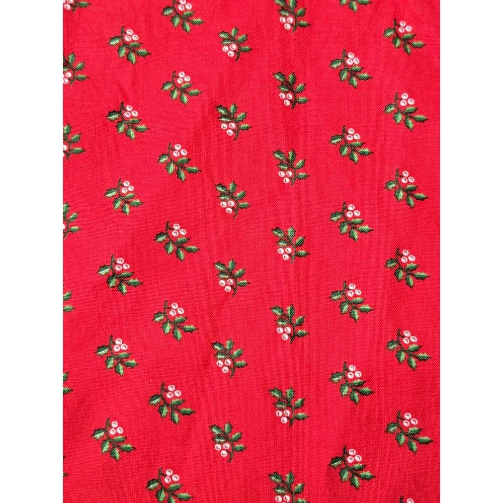VTG VIP Cranston Print Works Cotton Christmas Fabric 4 Different Pieces FLAWS